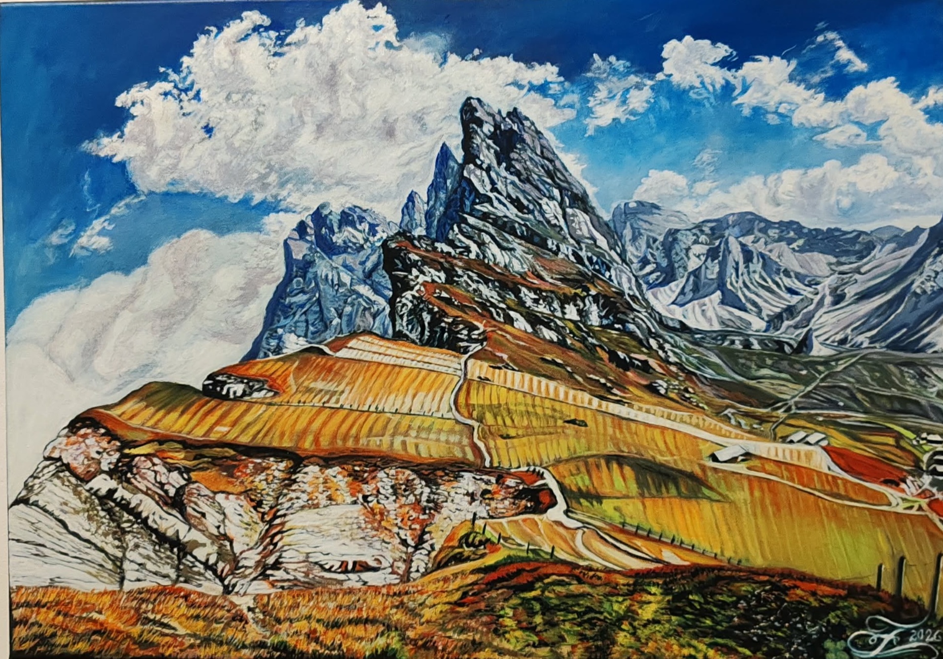 At the foot of the colossus "Dolomites"